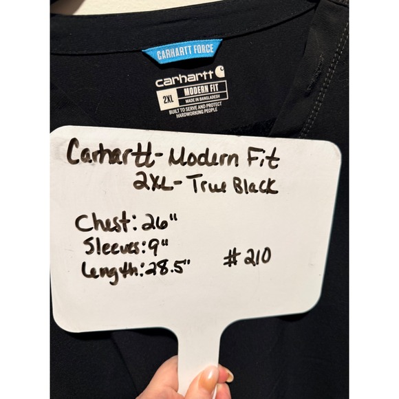 Carhartt Force Modern Fit Black Scrub Top V-Neck Short Sleeve Women's 2XL - Picture 9 of 9